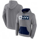 Men's New York Yankees Gray Iconic Steppin Up Fleece Pullover Hoodie