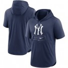 Men's New York Yankees Navy Lockup Performance Short Sleeved Pullover Hoodie