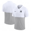 Men's New York Yankees White Gray Patchwork Polo