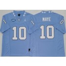Men's North Carolina Tar Heels #10 Drake Maye Light Blue FUSE College Football Jersey