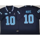 Men's North Carolina Tar Heels #10 Drake Maye Navy College Football Jersey
