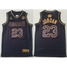 Men's North Carolina Tar Heels #23 Michael Jordan Black Gold 2020 ACC College Basketball Jersey