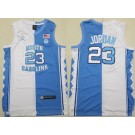 Men's North Carolina Tar Heels #23 Michael Jordan Blue White Split College Basketball Jersey