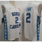 Men's North Carolina Tar Heels #2 Caleb Love White College Basketball Jersey