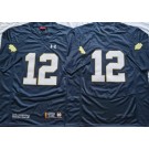 Men's Notre Dame Fighting Irish #12 Ian Book Navy College Football Jersey