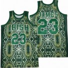 Men's Notre Dame Fighting Irish #23 Lebron James Green Flower Swingman Jersey