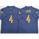 Men's Notre Dame Fighting Irish #4 Jeremiyah Love Blue College Football Jersey