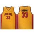 Men's OAK Hill High School #33 Kevin Durant Yellow College Basketball Jersey