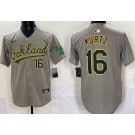 Men's Oakland Athletics #16 Nick Kurtz Gray Limited Jersey