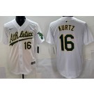 Men's Oakland Athletics #16 Nick Kurtz White Limited Jersey