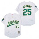 Men's Oakland Athletics #25 Mark McGwire White 1989 Throwback Jersey
