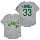 Men's Oakland Athletics #33 Jose Canseco Gray Throwback Jersey