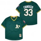 Men's Oakland Athletics #33 Jose Canseco Green Throwback Jersey