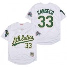 Men's Oakland Athletics #33 Jose Canseco White Throwback Jersey