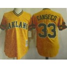 Men's Oakland Athletics #33 Jose Canseco Yellow Throwback Jersey