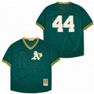 Men's Oakland Athletics #44 Reggie Jackson Green Mesh Throwback Jersey