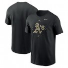 Men's Oakland Athletics Black Camo Logo T Shirt