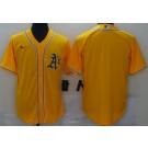 Men's Oakland Athletics Blank Yellow Cool Base Jersey