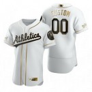 Men's Oakland Athletics Customized White Gold 2020 FlexBase Jersey