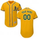Men's Oakland Athletics Customized Yellow FlexBase Jersey