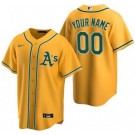 Men's Oakland Athletics Customized Yellow Nike Cool Base Jersey