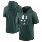 Men's Oakland Athletics Green Lockup Performance Short Sleeved Pullover Hoodie