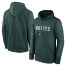 Men's Oakland Athletics Navy Green Authentic Collection Pregame Performance Pullover Hoodie