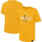 Men's Oakland Athletics Yellow Velocity Performance Practice T Shirt