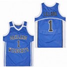Men's Oakland High School Wildcats #1 Damian Lillard Blue Basketball Jersey