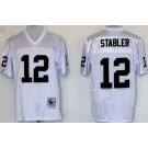 Men's Oakland Raiders #12 Kenny Stabler White Throwback Jersey