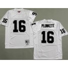 Men's Oakland Raiders #16 Jim Plunkett White 1980 Throwback Jersey