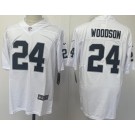 Men's Oakland Raiders #24 Charles Woodson Limited White Vapor Jersey