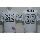 Men's Oakland Raiders #32 Marcus Allen White Silver Throwback Jersey