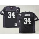 Men's Oakland Raiders #34 Bo Jackson Black 1988 Throwback Jersey