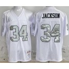 Men's Oakland Raiders #34 Bo Jackson White 1987 Throwback Jersey