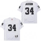 Men's Oakland Raiders #34 Bo Jackson White 1998 Throwback Jersey