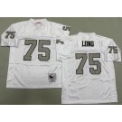 Men's Oakland Raiders #75 Howie Long White Sliver 1987 Throwback Jersey