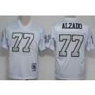 Men's Oakland Raiders #77 Lyle Alzado White Silver Throwback Jersey