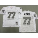 Men's Oakland Raiders #77 Lyle Alzado White Sliver 1984 Throwback Jersey