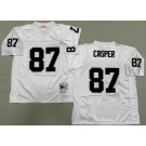 Men's Oakland Raiders #87 Dave Casper White 1974 Throwback Jersey
