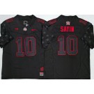 Men's Ohio State Buckeyes #10 Julian Sayin Limited Black Stranger Things Stuck In The Upside Down Football Jersey