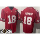 Men's Ohio State Buckeyes #18 Will Howard Red 2025 Finals College Football Jersey