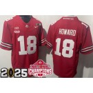 Men's Ohio State Buckeyes #18 Will Howard Red 2025 National Champions College Football Jersey