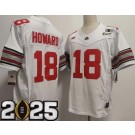Men's Ohio State Buckeyes #18 Will Howard White 2025 Finals Diamond FUSE College Football Jersey