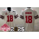 Men's Ohio State Buckeyes #18 Will Howard White 2025 National Champions College Football Jersey
