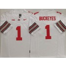 Men's Ohio State Buckeyes #1 Buckeyes White 2025 FUSE College Football Jersey