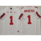 Men's Ohio State Buckeyes #1 Buckeyes White FUSE College Football Jersey