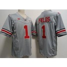 Men's Ohio State Buckeyes #1 Justin Fields Gray FUSE College Football Jersey