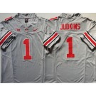 Men's Ohio State Buckeyes #1 Quinshon Judkins Gray FUSE College Football Jersey