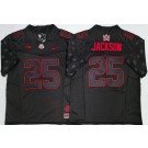 Men's Ohio State Buckeyes #25 Bo Jackson Limited Black Stranger Things Stuck In The Upside Down Football Jersey